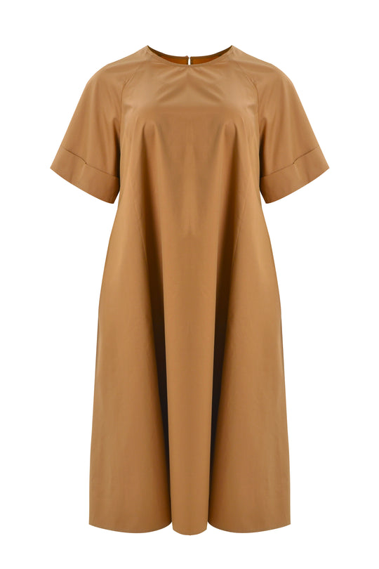 Baumwoll-Kleid in Caramel von Mat Fashion_grosse Grössen_DE BOER plus Luzern_5