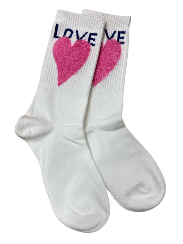 weisse Socken mit Herzen und Love Schriftzug_DE BOER plus Luzern_1