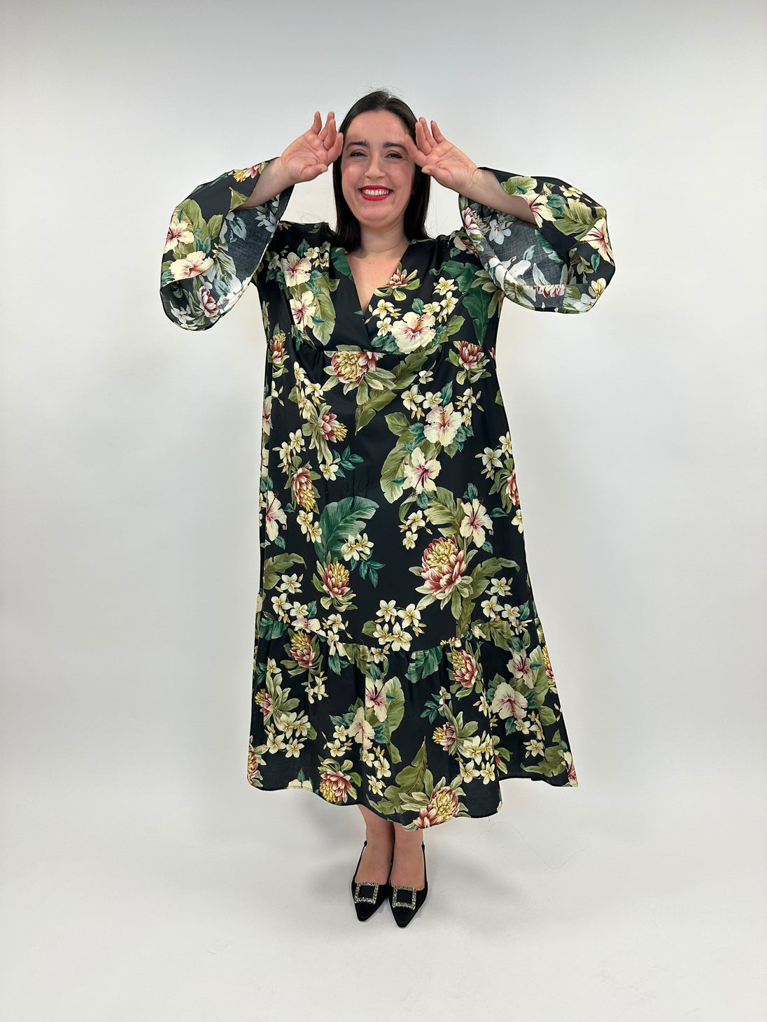 Kleid mit Blumenprint von Marina Rinaldi_grosse Grössen_DE BOER plus Luzern_9