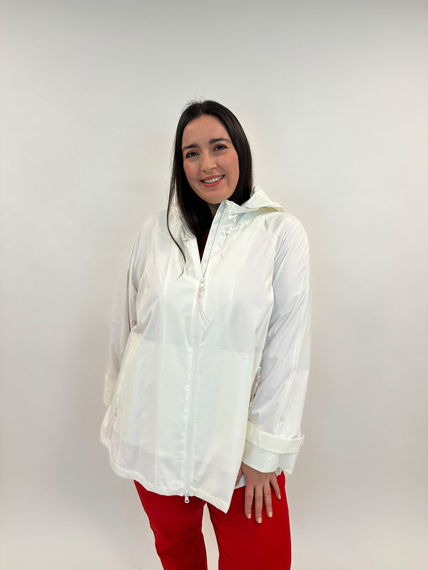 weisse Outdoorjacke aus Nylon von Marina Rinaldi_grosse Grössen_DE BOER plus Luzern_2