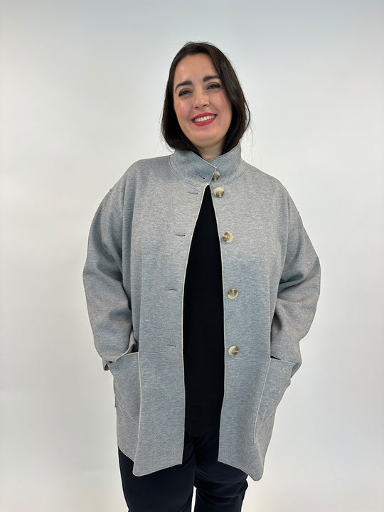 Wolljacke in einer Fischgradwebung von White Label by Rofa - grossen Grössen - DE BOER plus Luzern 