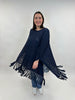 Poncho mit Fransen in Dunkelblau von Yoek Fashion_grosse Grössen_DE BOER plus Luzern_1